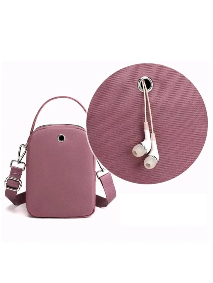 Bolsa Pequena Feminina Para Celular Transversal Com Tres Camadas