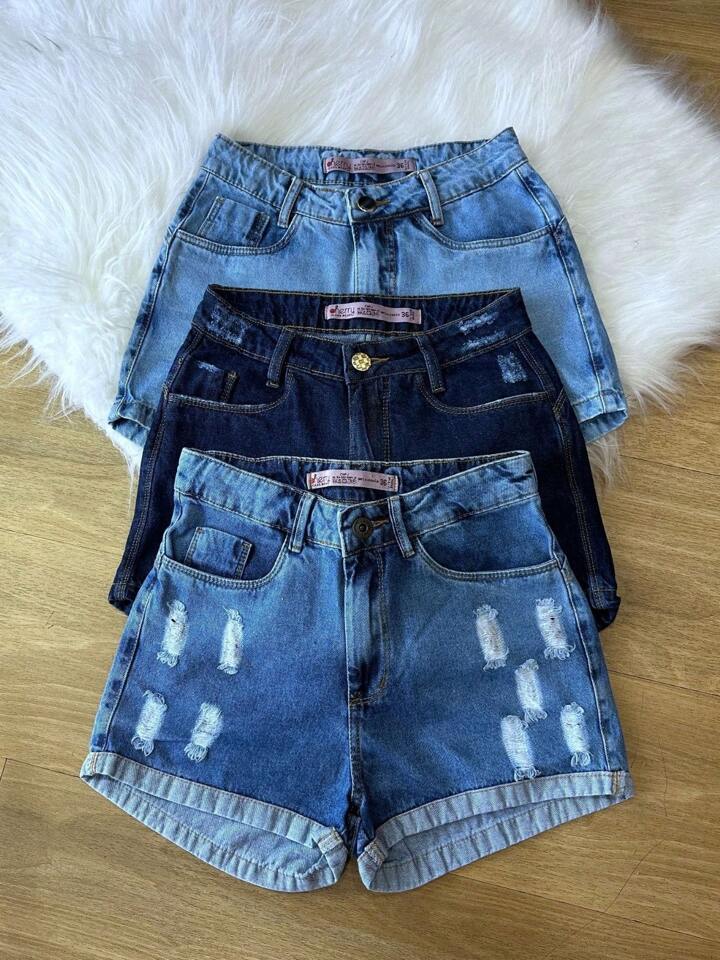 Kit 3 shorts jeans feminino