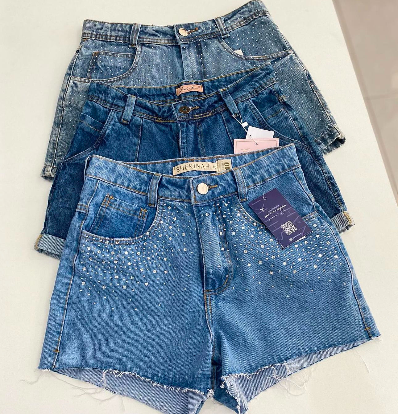 KIT COM 3 SHORTS JEANS 7734