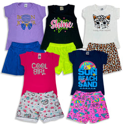 Kit 10 peças 5 Conjunto Roupa Infantil Menina- SORTIDOS