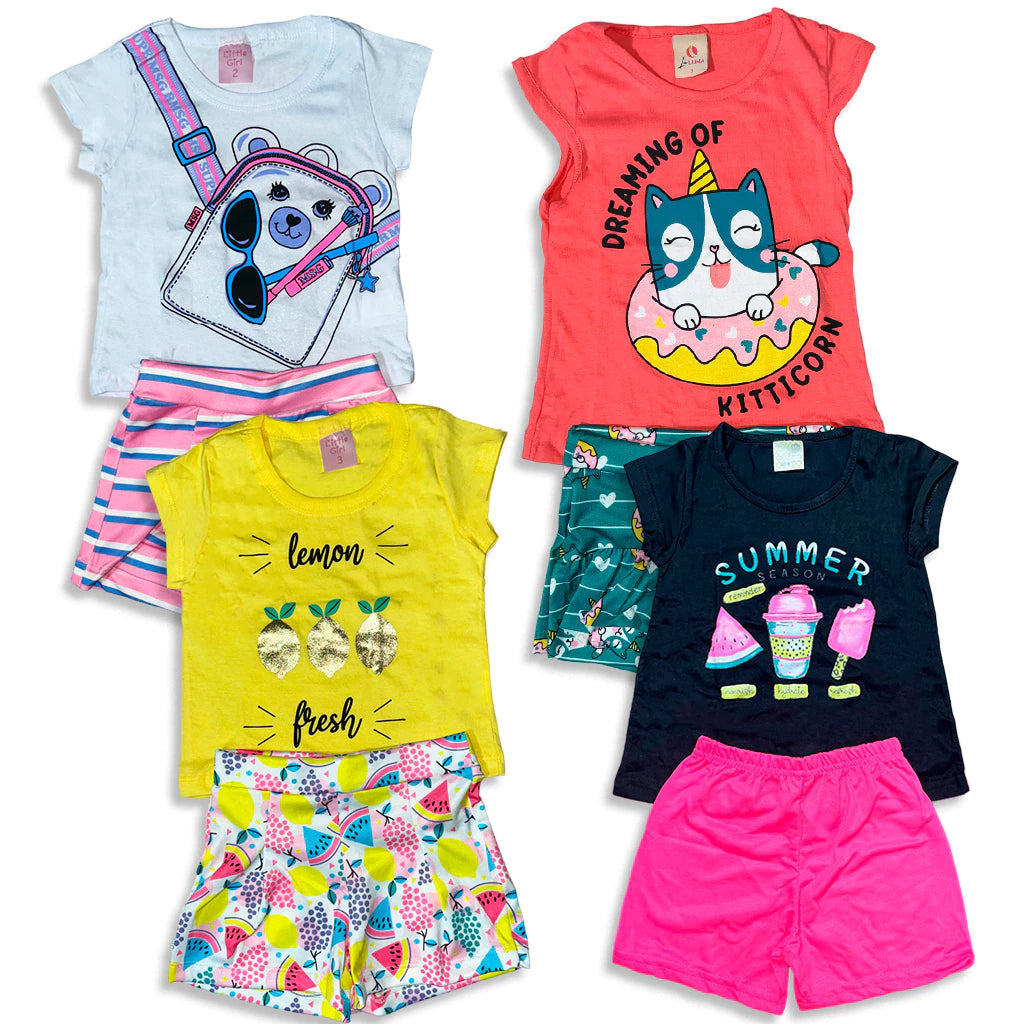 Kit 10 peças 5 Conjunto Roupa Infantil Menina- SORTIDOS