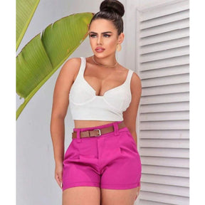 Short Feminino em Alfaiataria Social com Cinto PROMOÇÃO